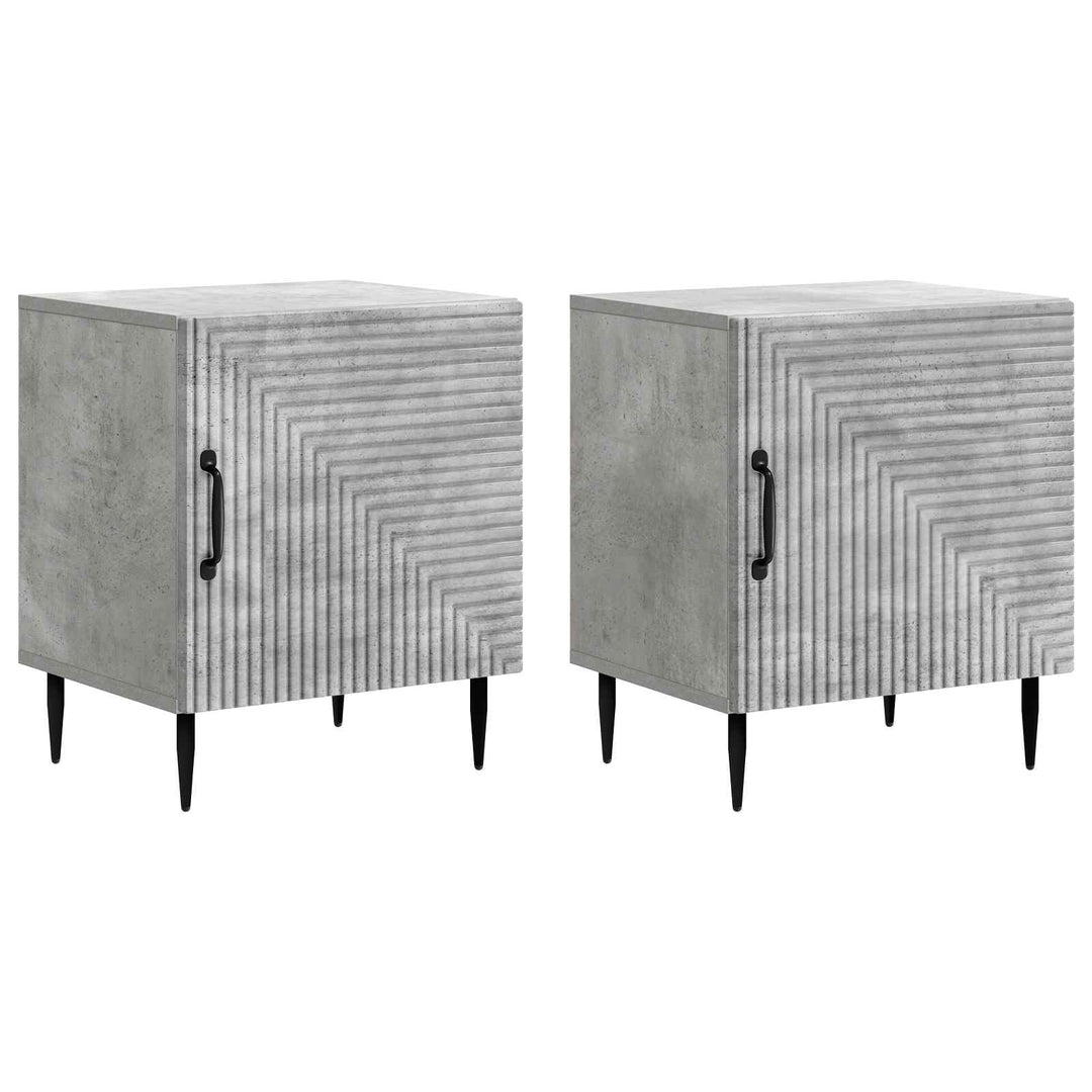 Natskab 2 pcs Betongrå 43 x 34,5 x 50 cm Konstrueret træ