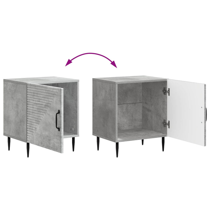 Natskab 2 pcs Betongrå 43 x 34,5 x 50 cm Konstrueret træ