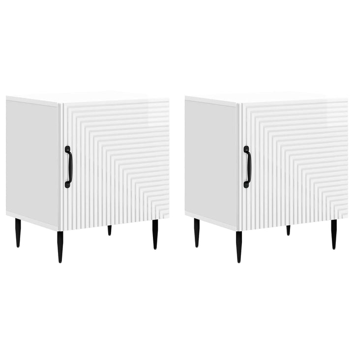 Natskab 2 pcs Hvid højglans 43 x 34,5 x 50 cm Konstrueret træ