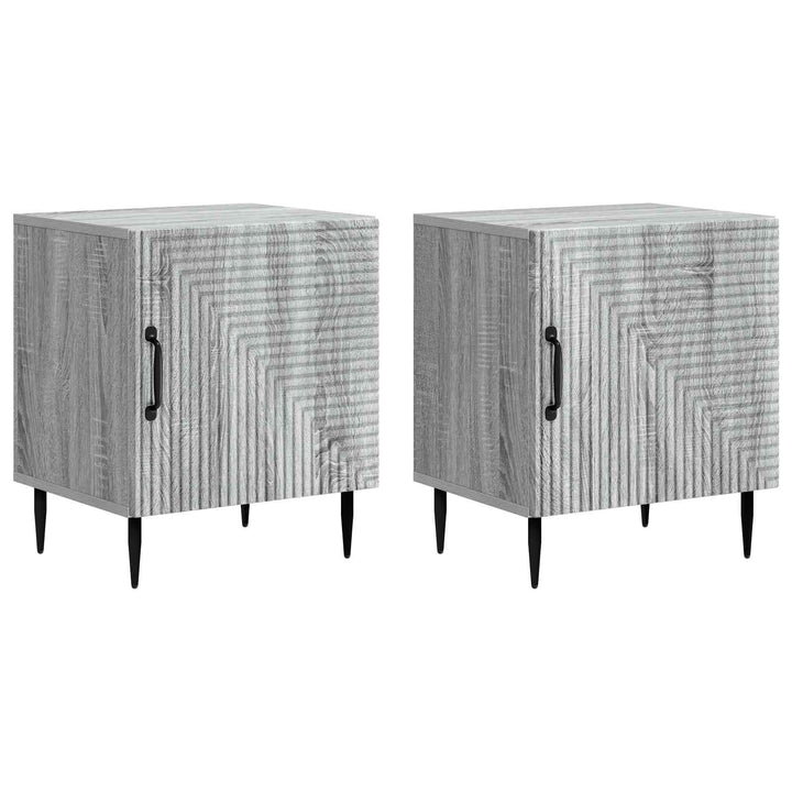 Natskab 2 pcs Grå sonoma-eg 43 x 34,5 x 50 cm Konstrueret træ
