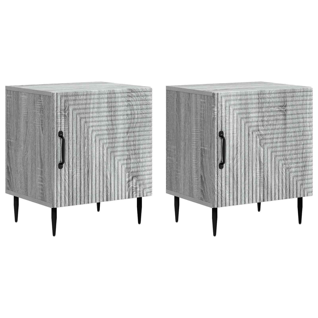 Natskab 2 pcs Grå sonoma-eg 43 x 34,5 x 50 cm Konstrueret træ