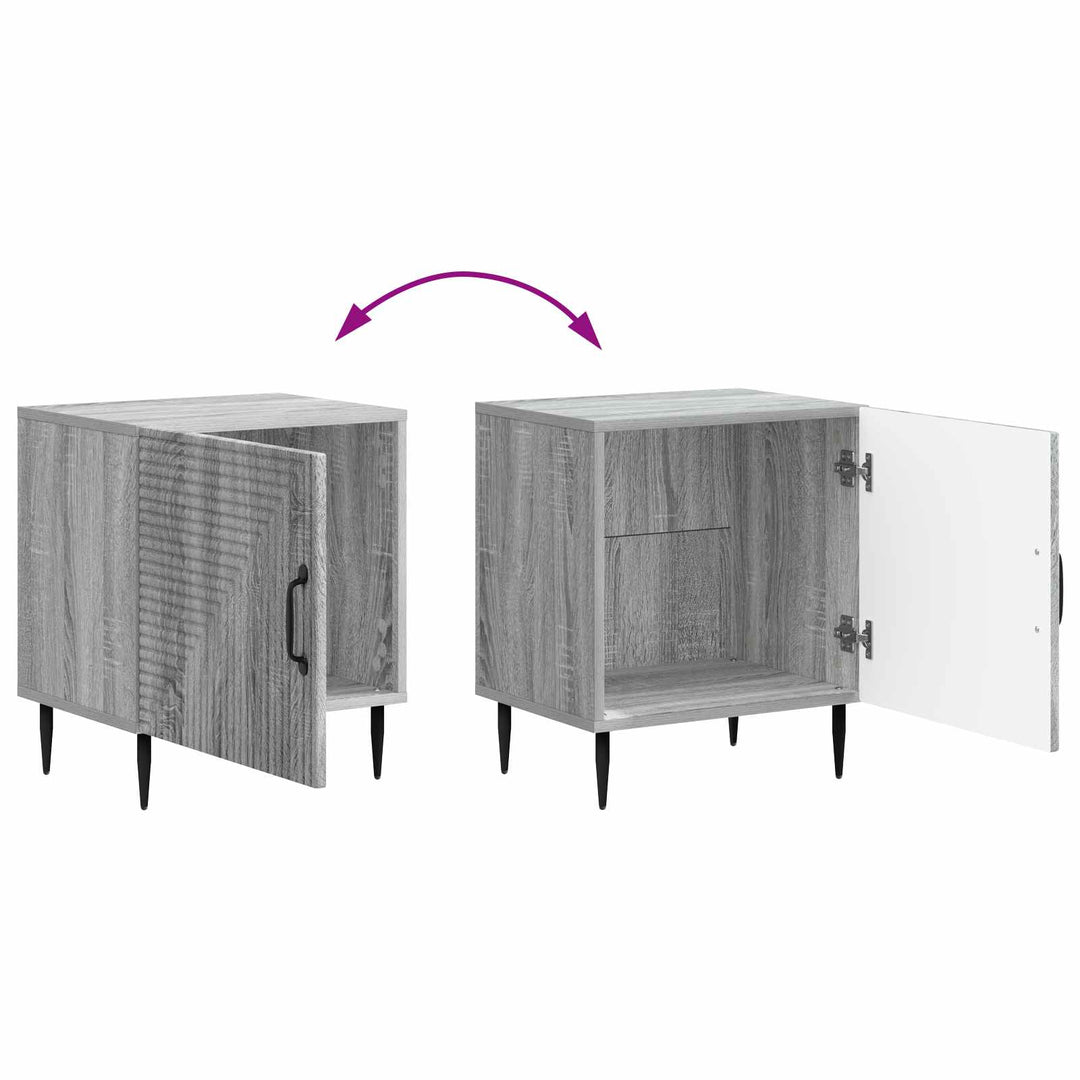 Natskab 2 pcs Grå sonoma-eg 43 x 34,5 x 50 cm Konstrueret træ