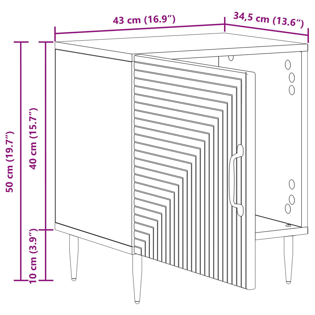 Natskab 2 pcs Gammelt træ 43 x 34,5 x 50 cm Konstrueret træ