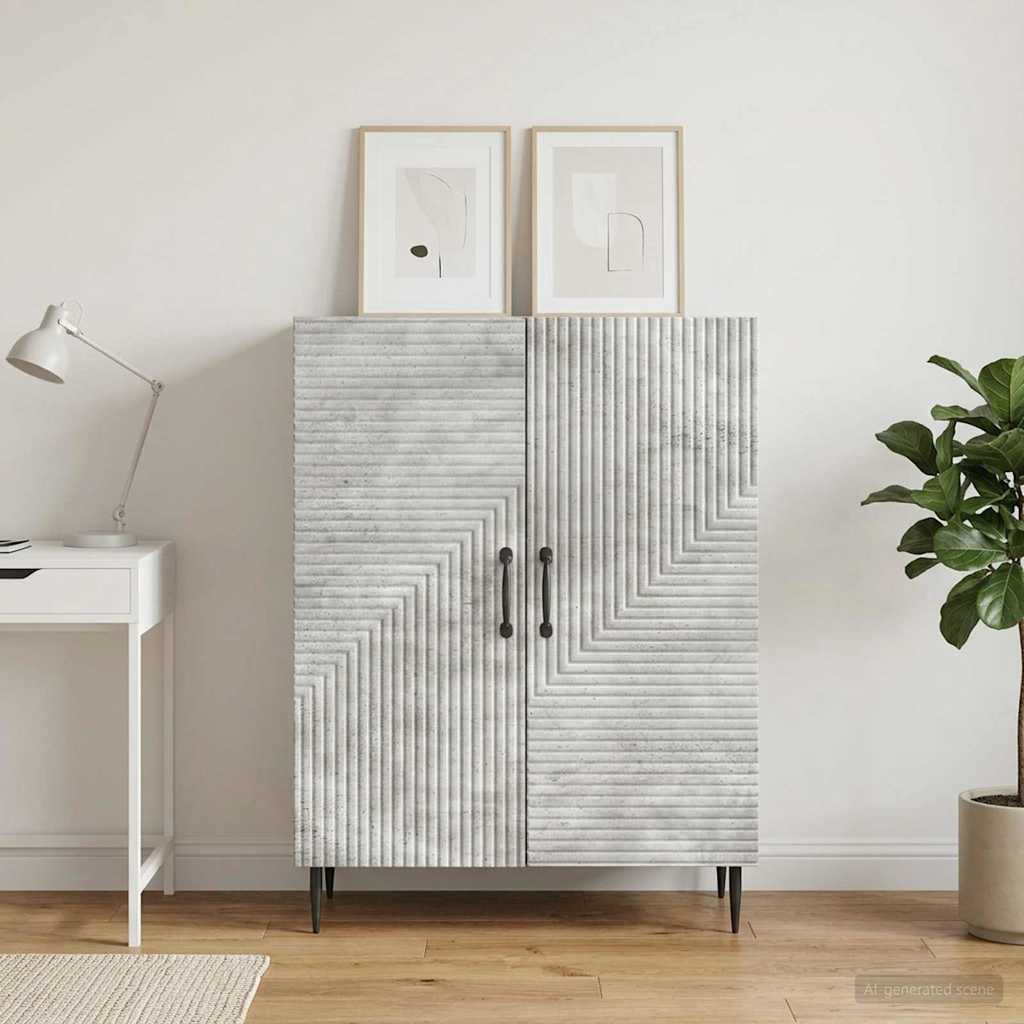 Sideboard Betongrå 66 x 34,5 x 89,5 cm Konstrueret træ