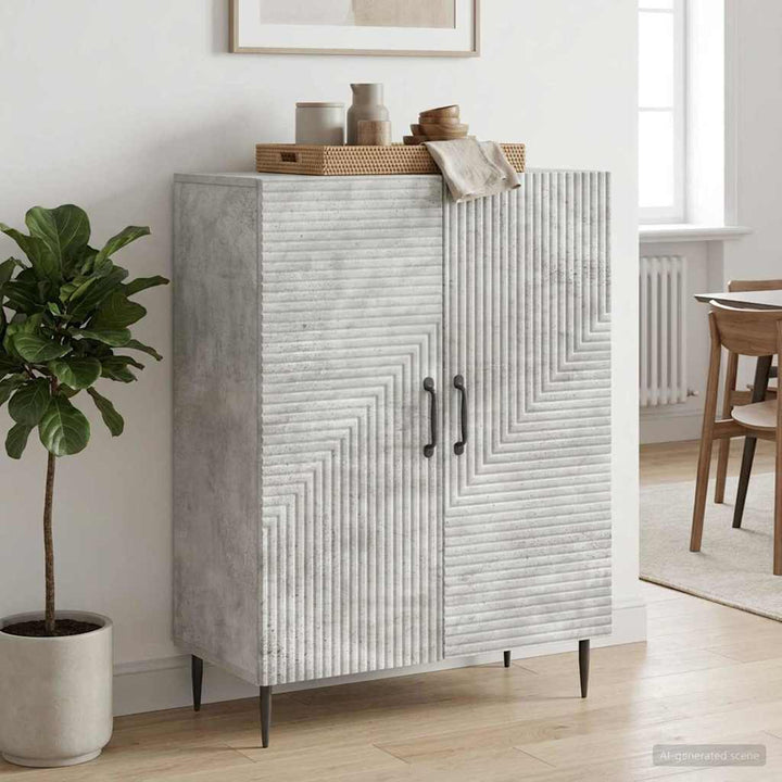Sideboard Betongrå 66 x 34,5 x 89,5 cm Konstrueret træ