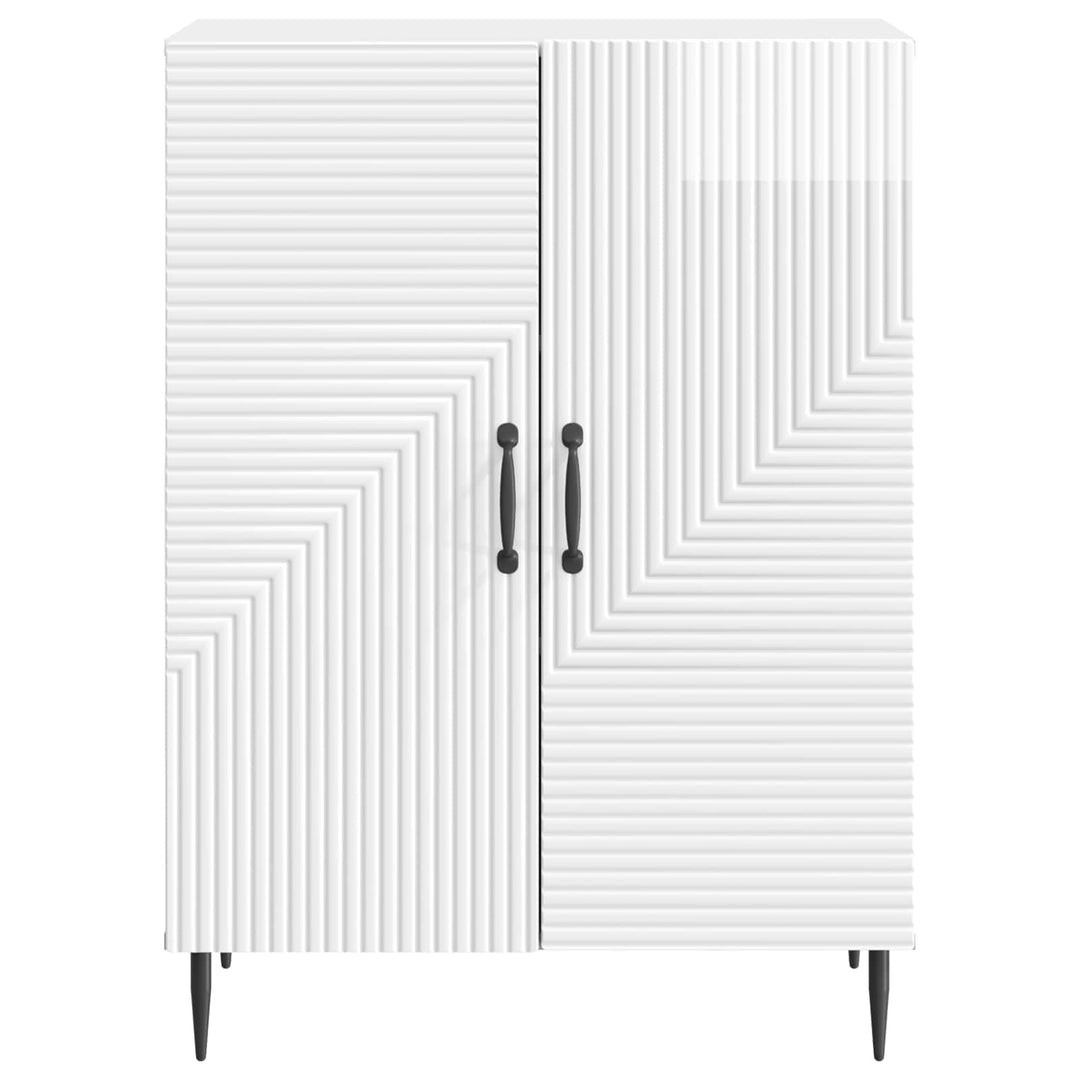 Sideboard Hvid højglans 66 x 34,5 x 89,5 cm Konstrueret træ
