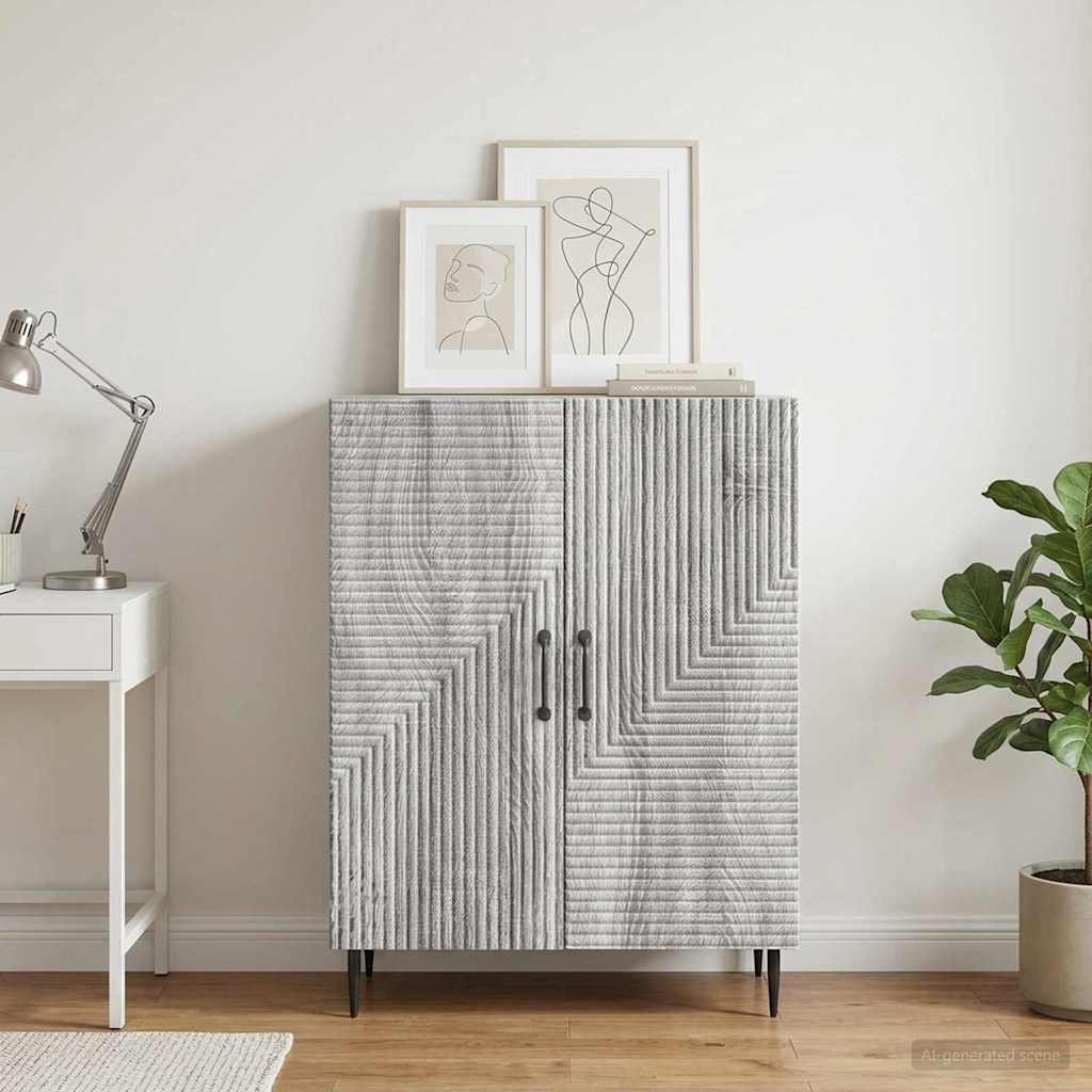 Sideboard Grå sonoma-eg 66 x 34,5 x 89,5 cm Konstrueret træ