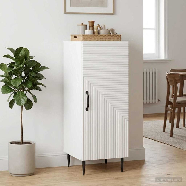 Sideboard Hvid højglans 33 x 34,5 x 89,5 cm Konstrueret træ