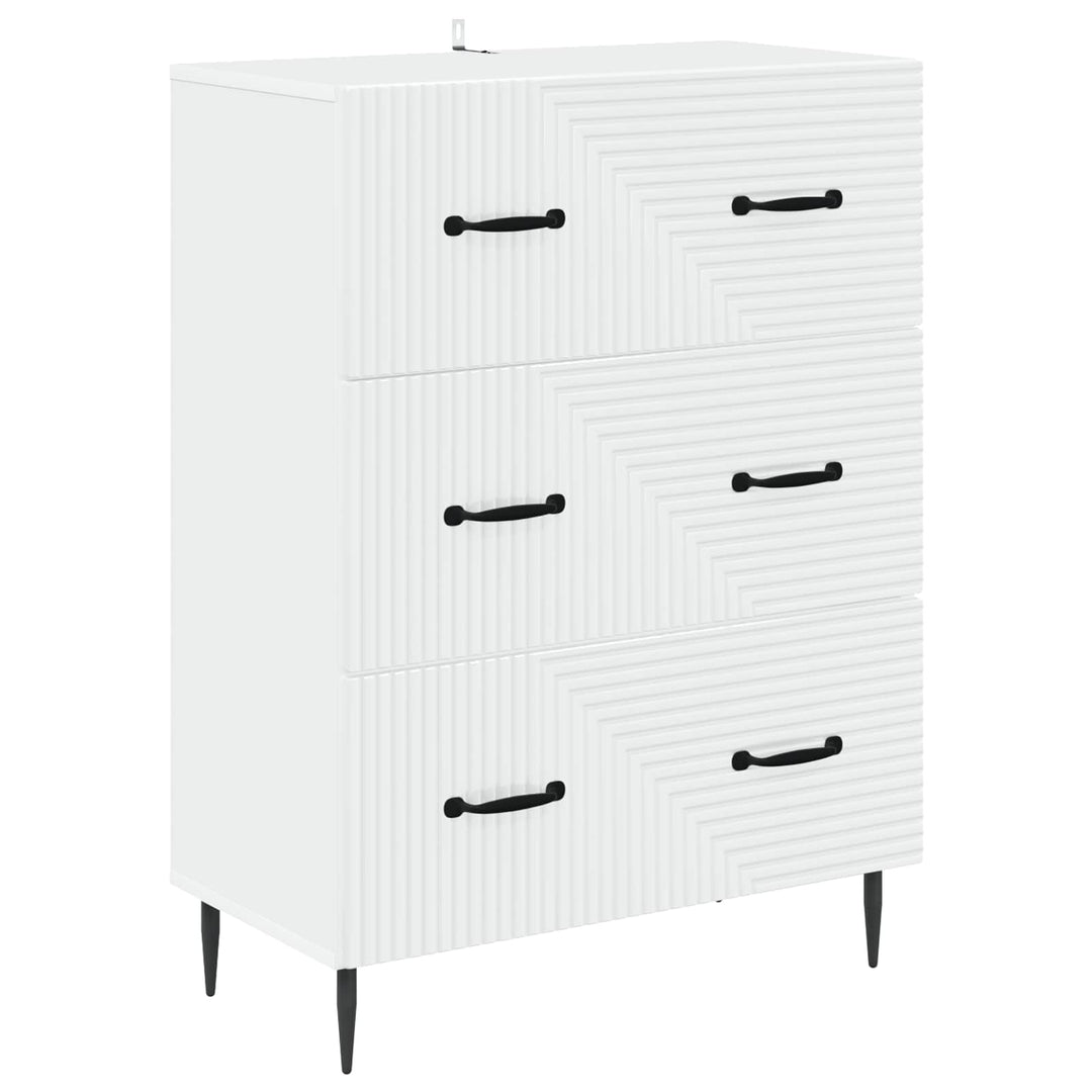 Skuffeskab Hvid 66 x 34,5 x 89,5 cm Konstrueret træ