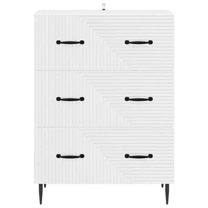 Skuffeskab Hvid 66 x 34,5 x 89,5 cm Konstrueret træ