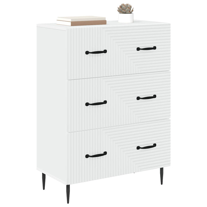 Skuffeskab Hvid 66 x 34,5 x 89,5 cm Konstrueret træ