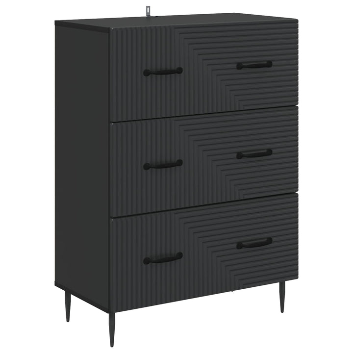 Skuffeskab Sort 66 x 34,5 x 89,5 cm Konstrueret træ