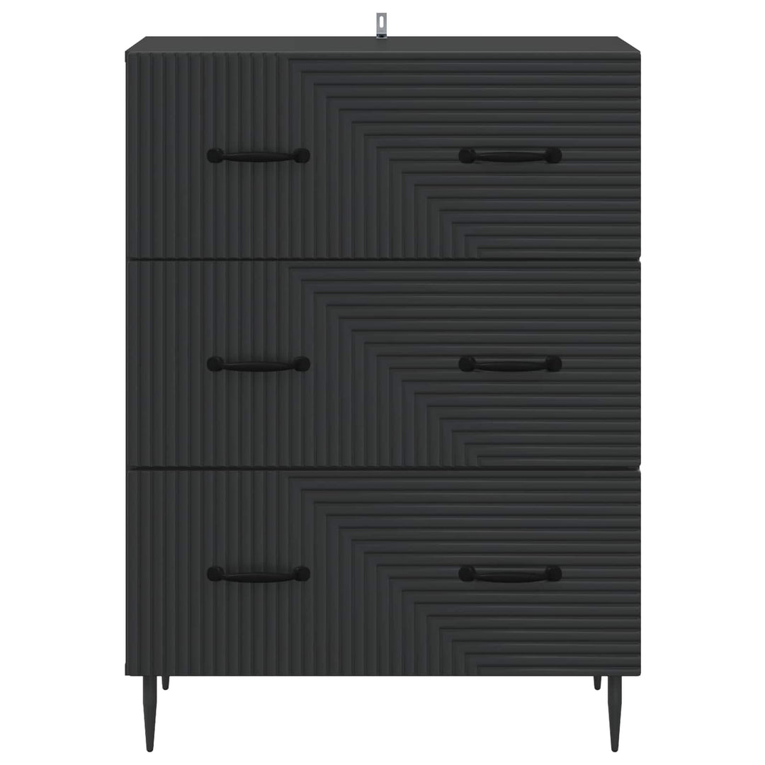 Skuffeskab Sort 66 x 34,5 x 89,5 cm Konstrueret træ
