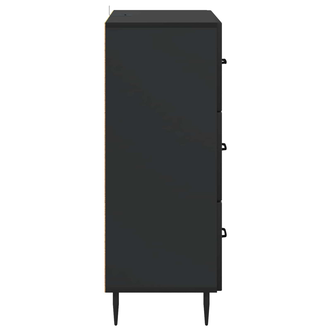 Skuffeskab Sort 66 x 34,5 x 89,5 cm Konstrueret træ