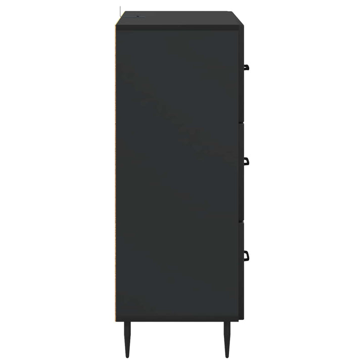Skuffeskab Sort 66 x 34,5 x 89,5 cm Konstrueret træ