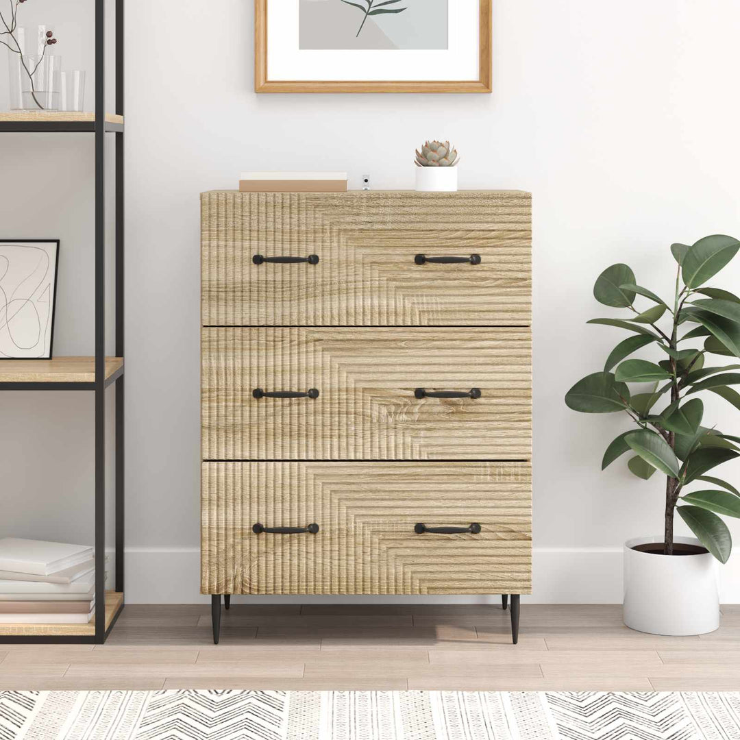 Skuffeskab Sonoma-eg 66 x 34,5 x 89,5 cm Konstrueret træ