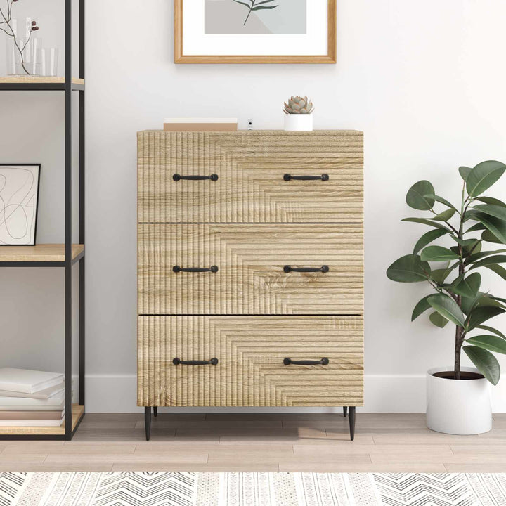 Skuffeskab Sonoma-eg 66 x 34,5 x 89,5 cm Konstrueret træ