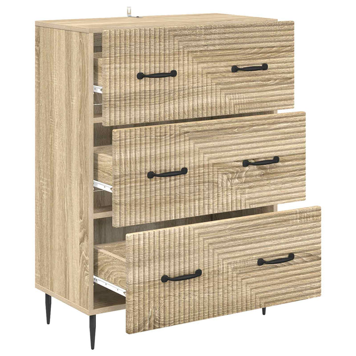 Skuffeskab Sonoma-eg 66 x 34,5 x 89,5 cm Konstrueret træ