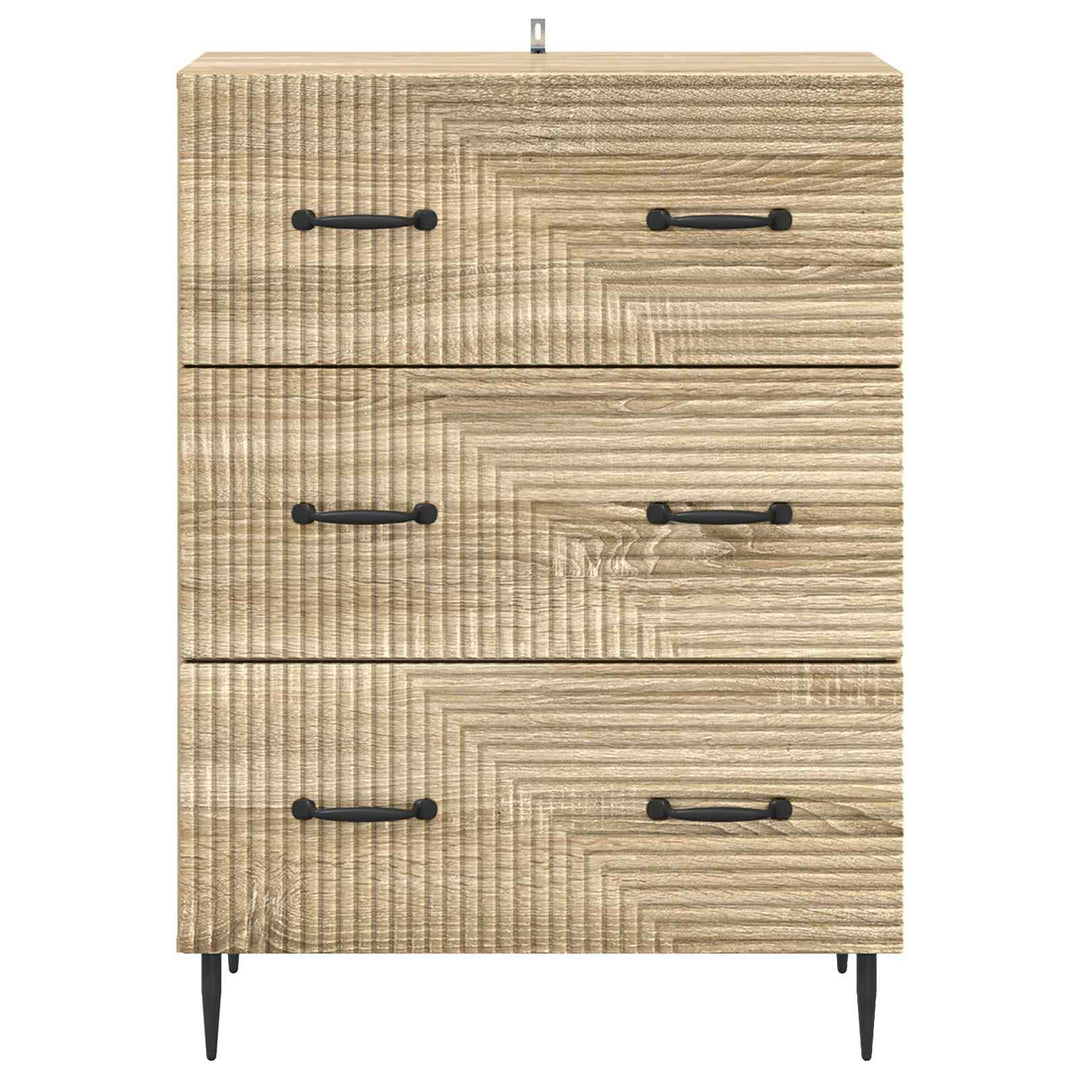 Skuffeskab Sonoma-eg 66 x 34,5 x 89,5 cm Konstrueret træ