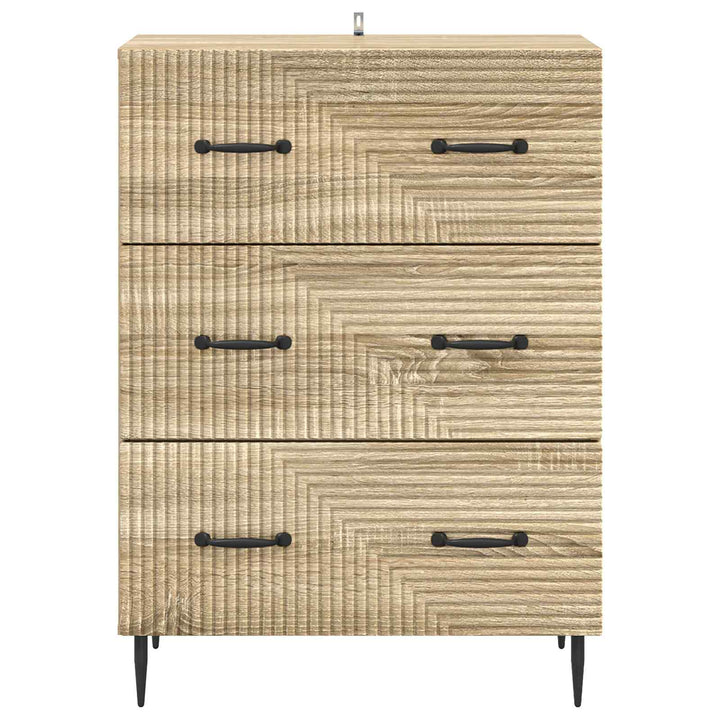 Skuffeskab Sonoma-eg 66 x 34,5 x 89,5 cm Konstrueret træ