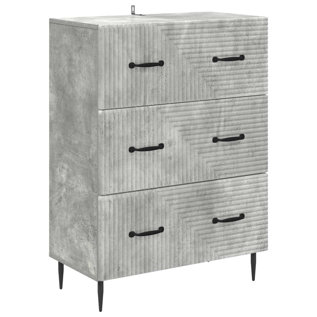Skuffeskab Betongrå 66 x 34,5 x 89,5 cm Konstrueret træ