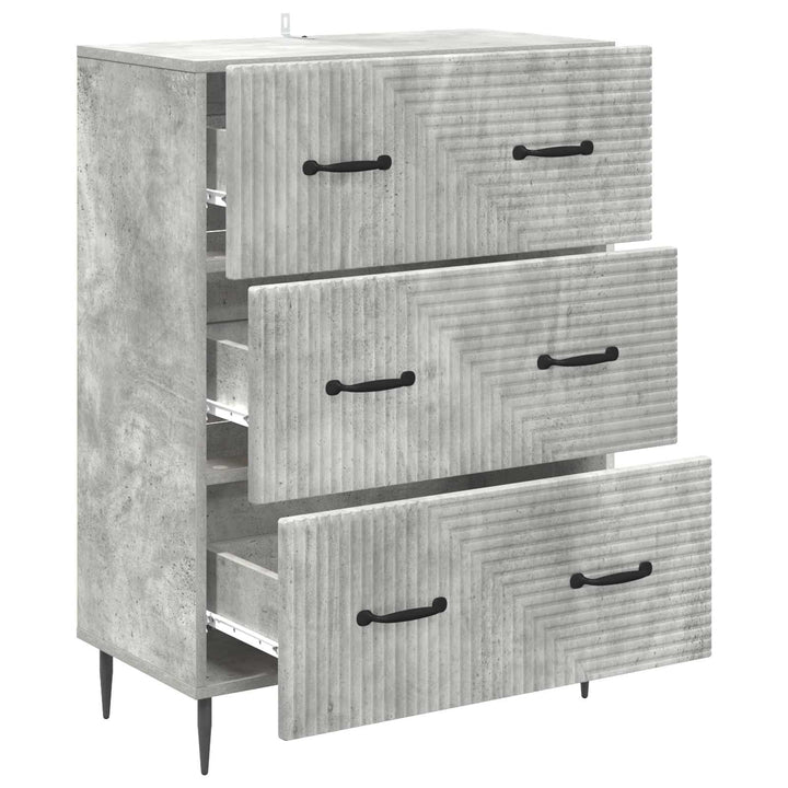 Skuffeskab Betongrå 66 x 34,5 x 89,5 cm Konstrueret træ