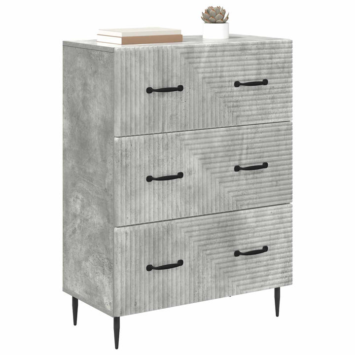 Skuffeskab Betongrå 66 x 34,5 x 89,5 cm Konstrueret træ
