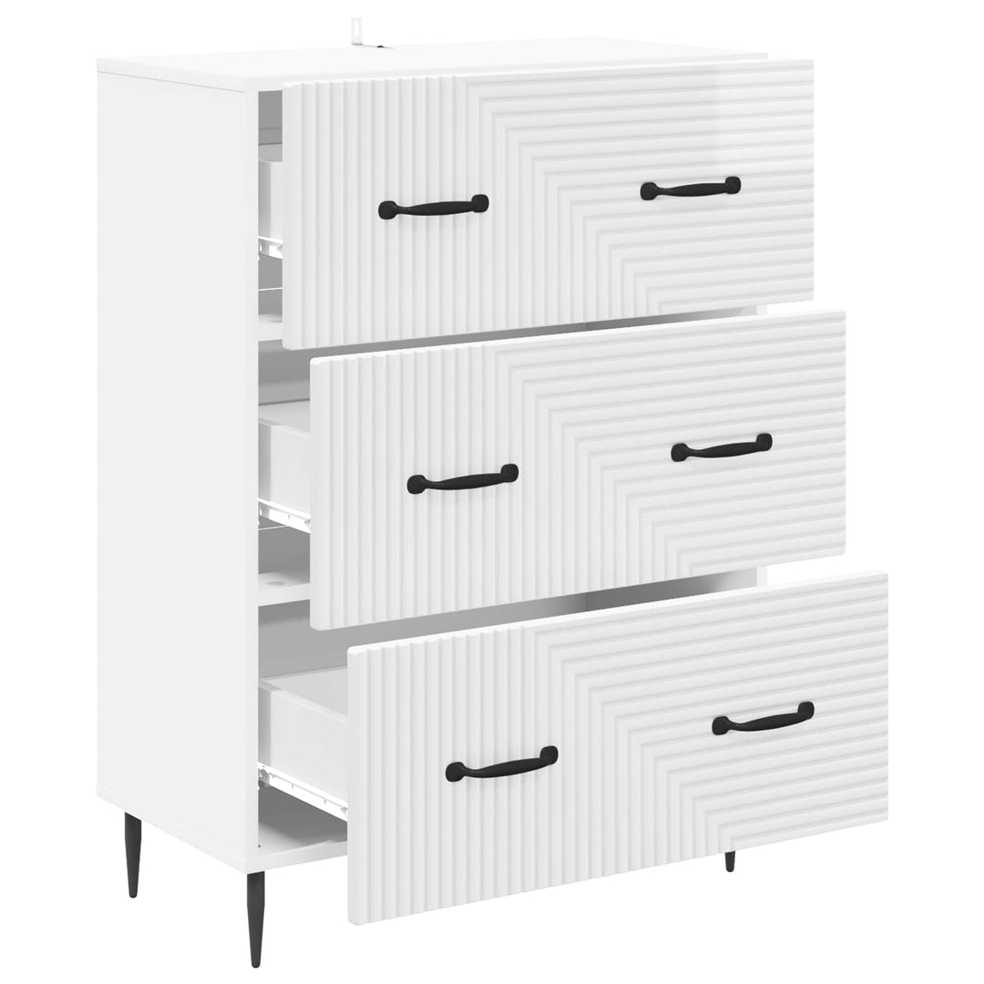Skuffeskab Hvid højglans 66 x 34,5 x 89,5 cm Konstrueret træ