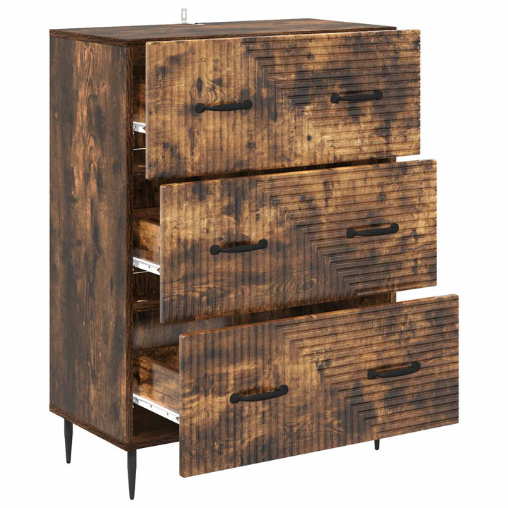 Skuffeskab Røget eg 66 x 34,5 x 89,5 cm Konstrueret træ