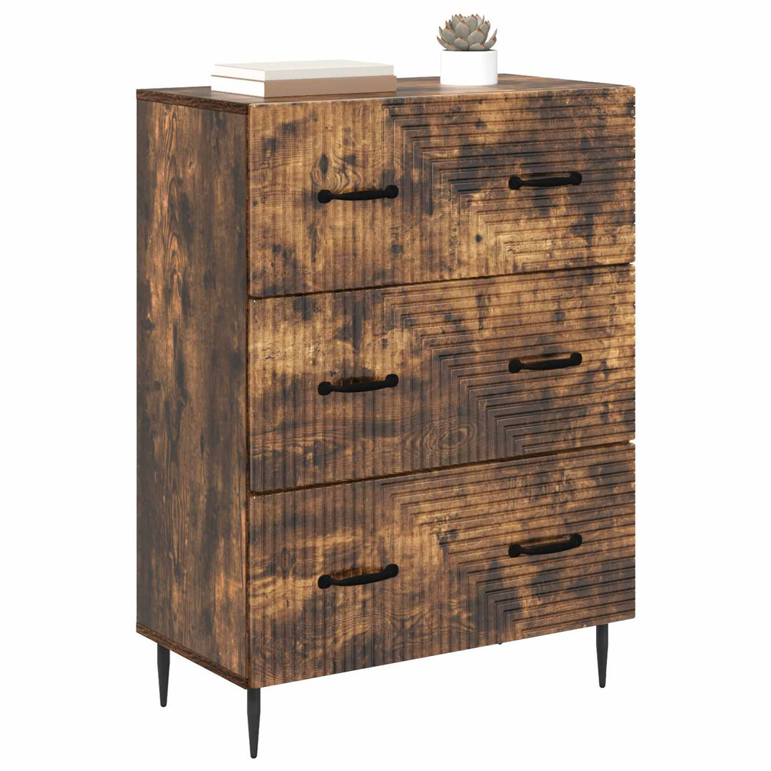 Skuffeskab Røget eg 66 x 34,5 x 89,5 cm Konstrueret træ