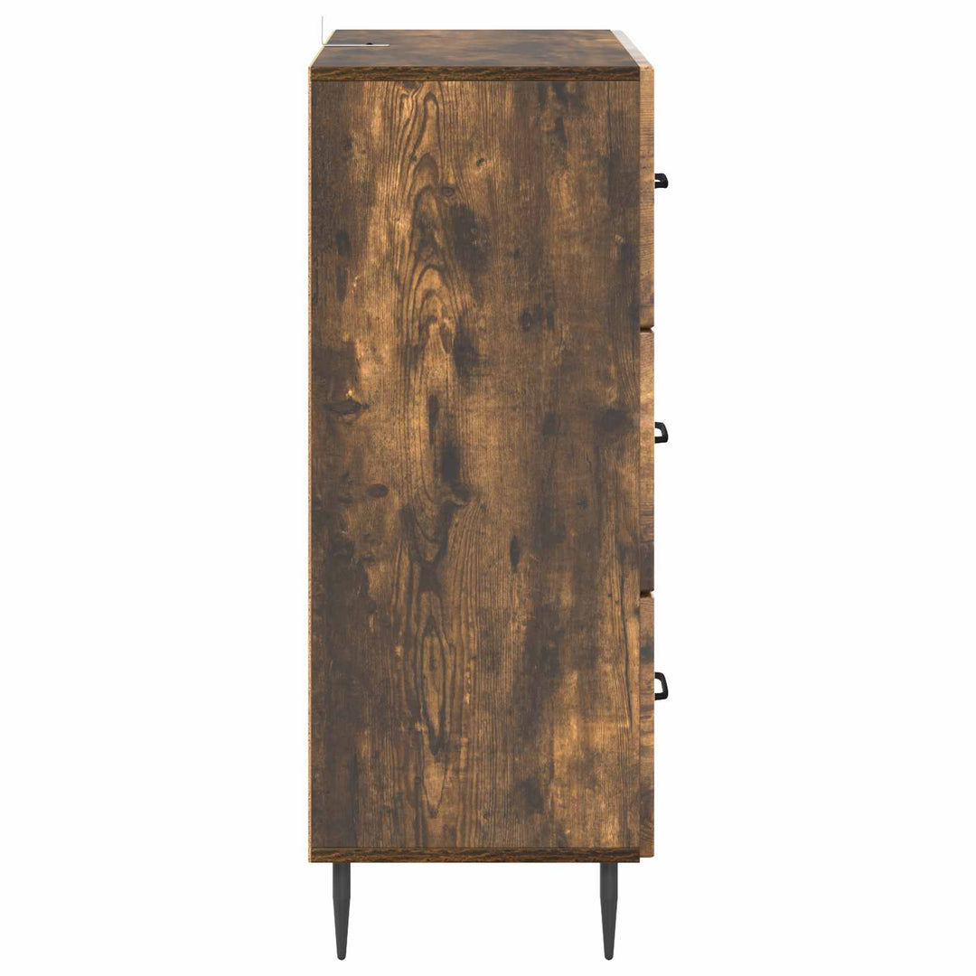 Skuffeskab Røget eg 66 x 34,5 x 89,5 cm Konstrueret træ