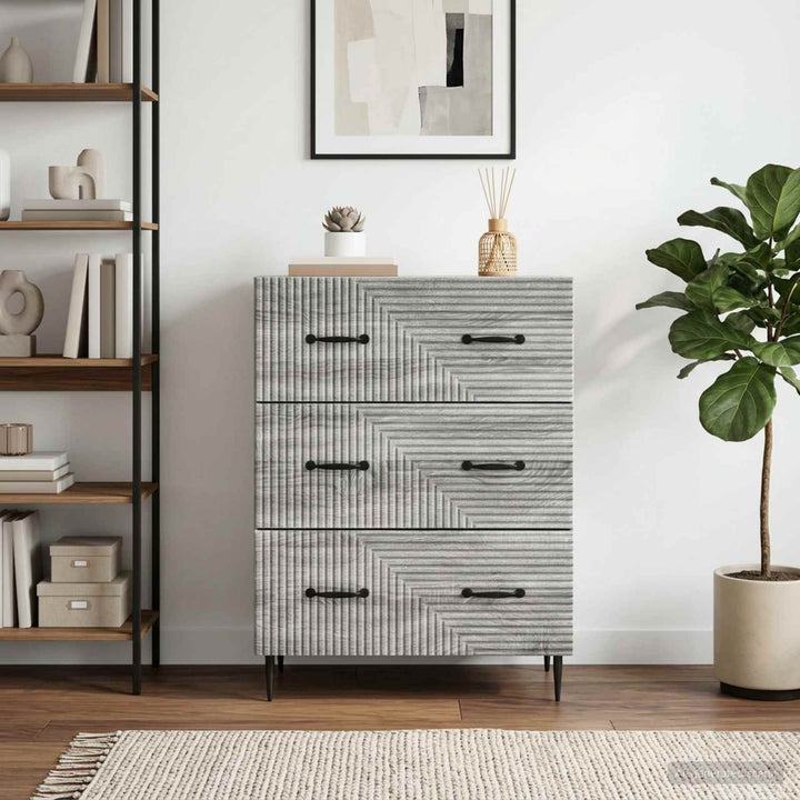 Skuffeskab Grå Sonoma 66 x 34,5 x 89,5 cm Konstrueret træ