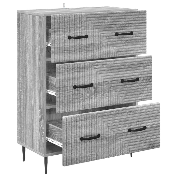 Skuffeskab Grå Sonoma 66 x 34,5 x 89,5 cm Konstrueret træ