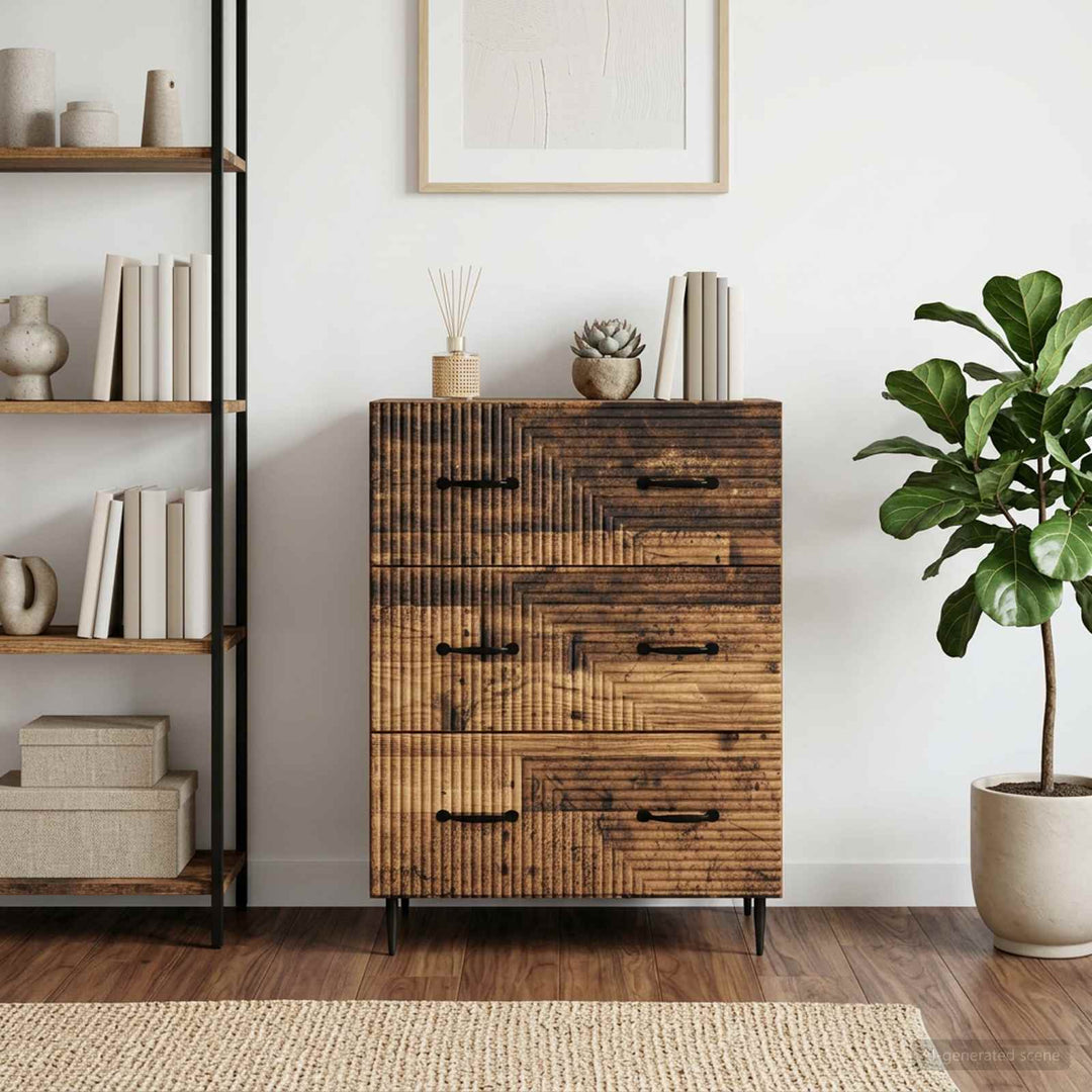Skuffeskab Gammelt træ 66 x 34,5 x 89,5 cm Konstrueret træ