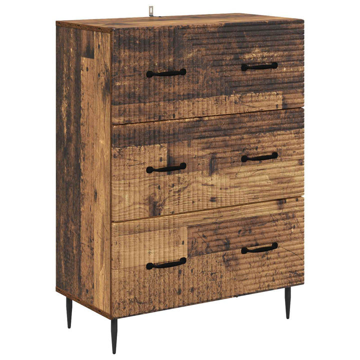 Skuffeskab Gammelt træ 66 x 34,5 x 89,5 cm Konstrueret træ