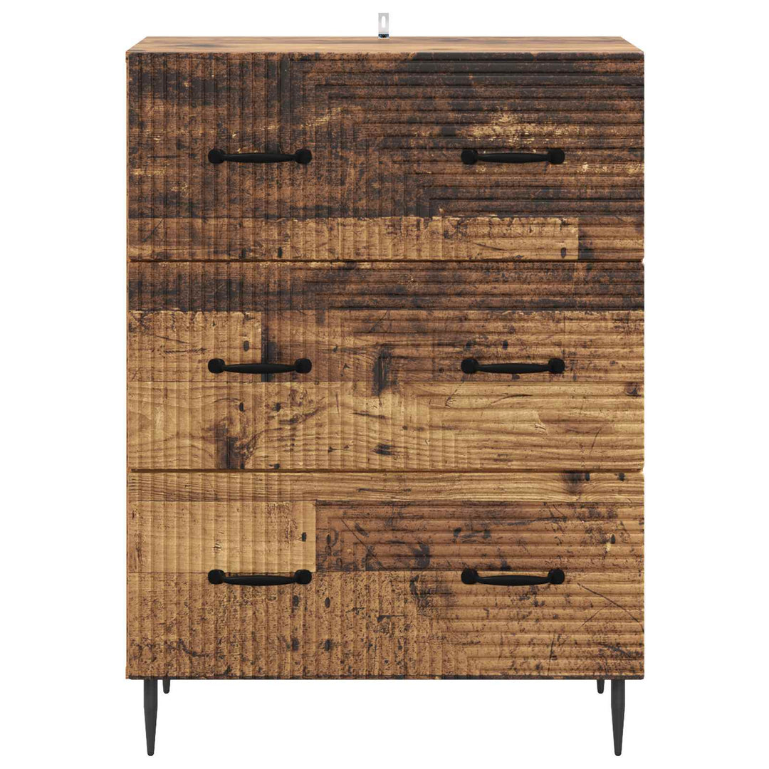 Skuffeskab Gammelt træ 66 x 34,5 x 89,5 cm Konstrueret træ