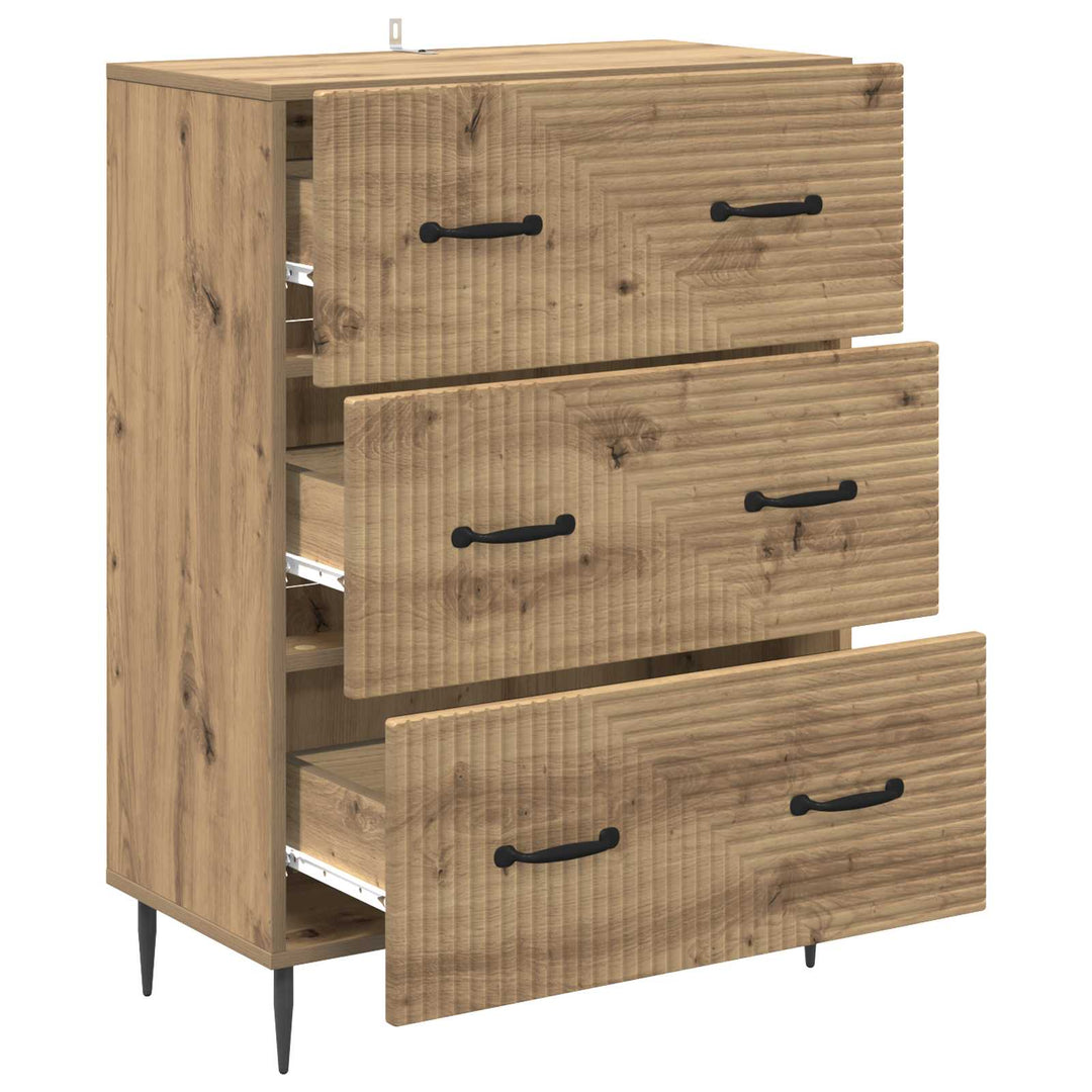Skuffeskab 66 x 34,5 x 89,5 cm Konstrueret træ Artisan-eg
