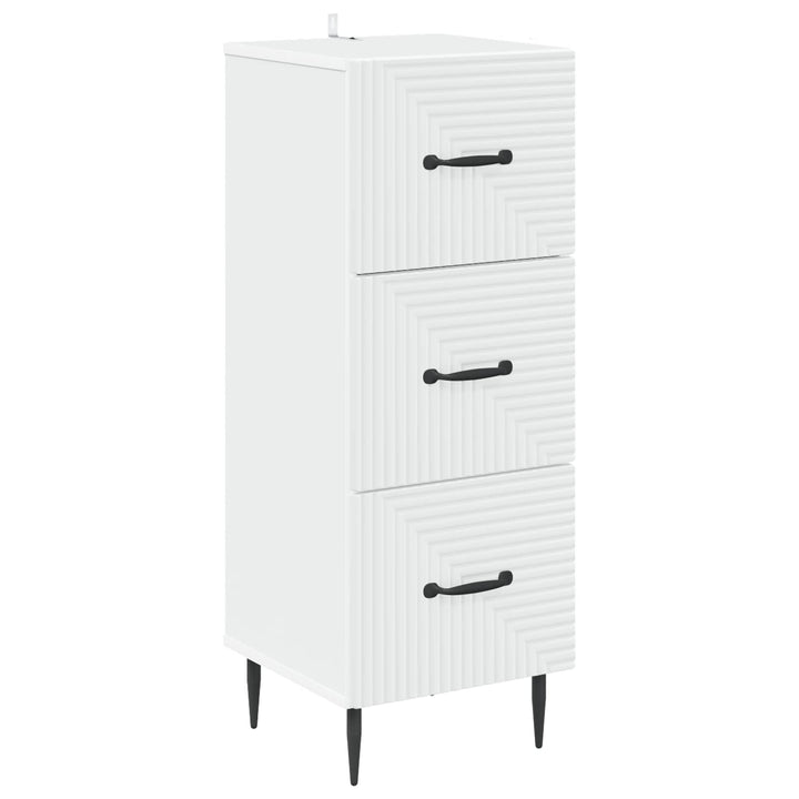Skuffeskab Hvid 33 x 34,5 x 89,5 cm Konstrueret træ