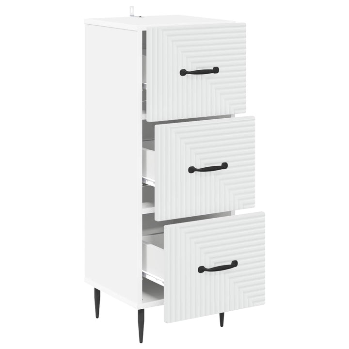 Skuffeskab Hvid 33 x 34,5 x 89,5 cm Konstrueret træ