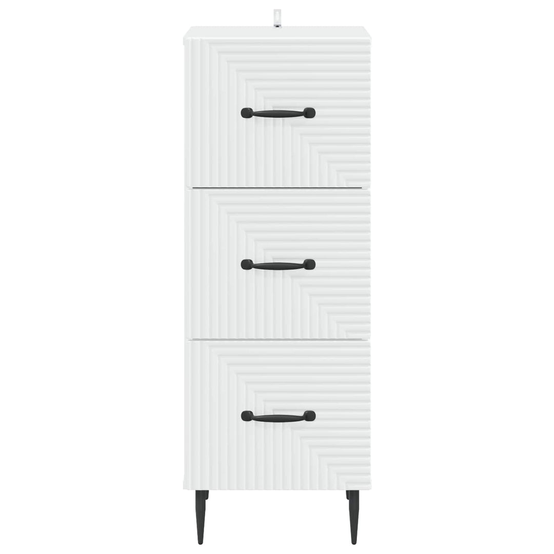 Skuffeskab Hvid 33 x 34,5 x 89,5 cm Konstrueret træ