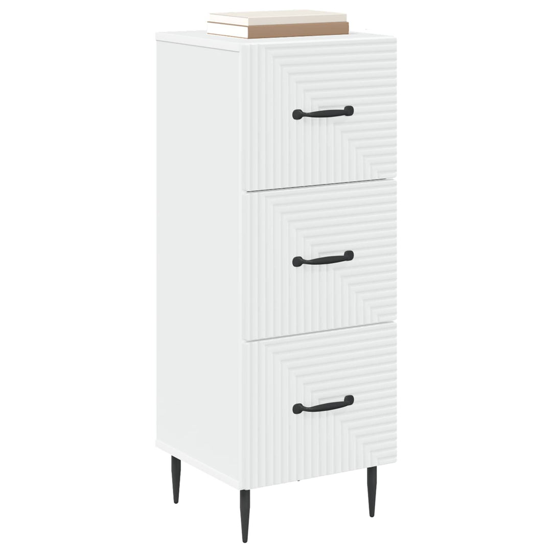 Skuffeskab Hvid 33 x 34,5 x 89,5 cm Konstrueret træ