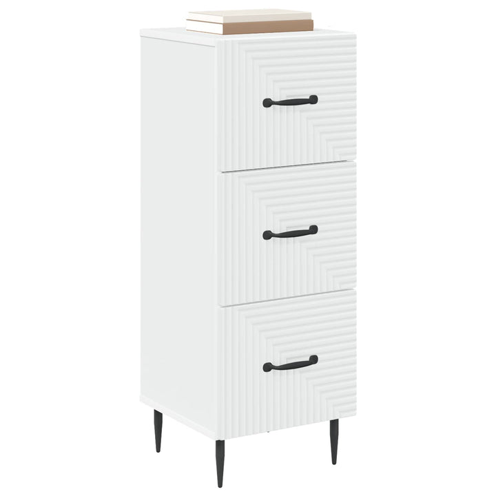 Skuffeskab Hvid 33 x 34,5 x 89,5 cm Konstrueret træ