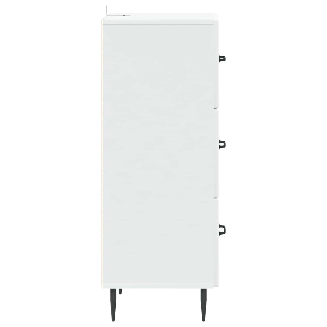 Skuffeskab Hvid 33 x 34,5 x 89,5 cm Konstrueret træ