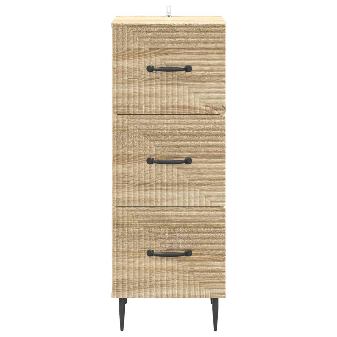 Skuffeskab Sonoma-eg 33 x 34,5 x 89,5 cm Konstrueret træ