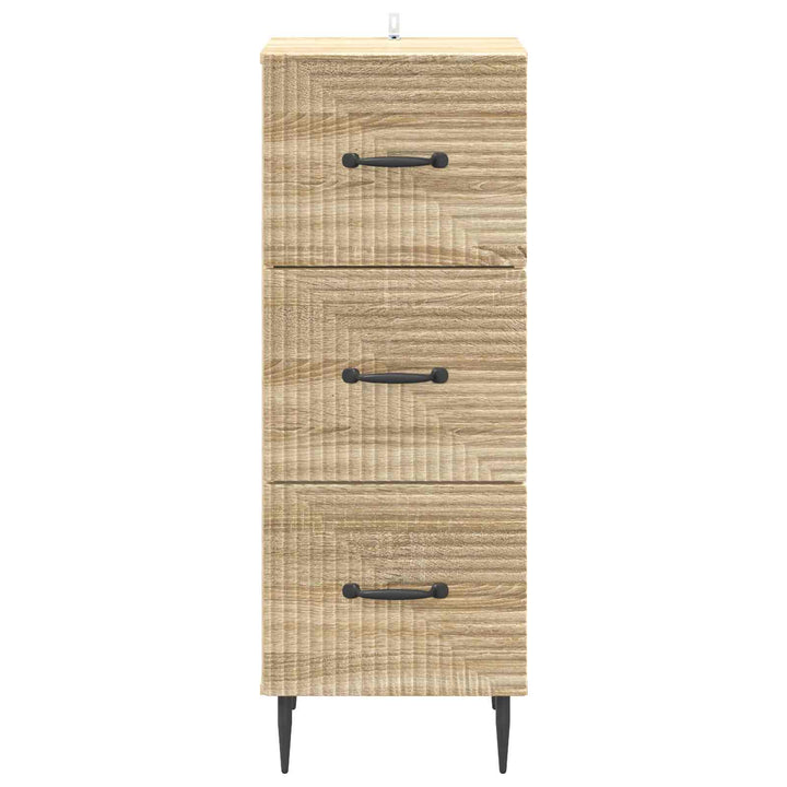 Skuffeskab Sonoma-eg 33 x 34,5 x 89,5 cm Konstrueret træ