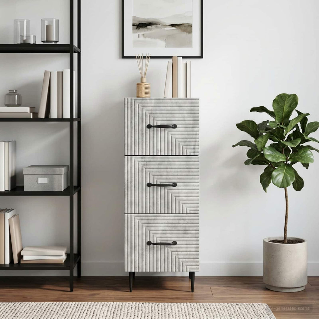 Skuffeskab Betongrå 33 x 34,5 x 89,5 cm Konstrueret træ