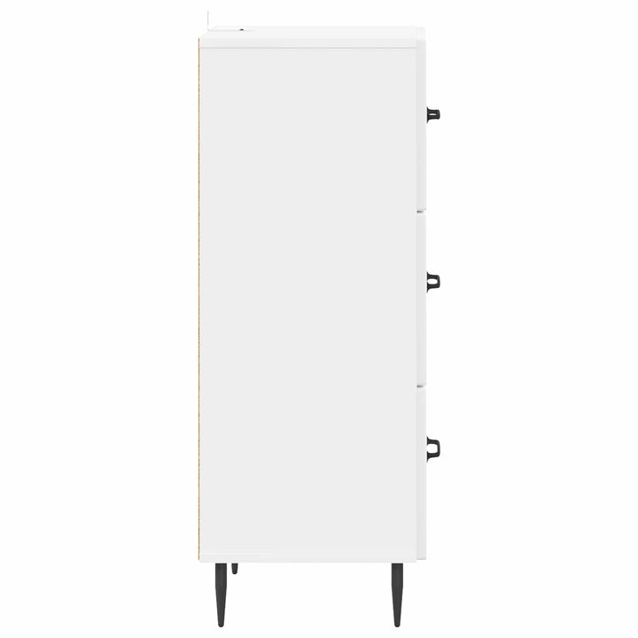 Skuffeskab Hvid højglans 33 x 34,5 x 89,5 cm Konstrueret træ