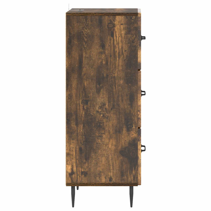 Skuffeskab Røget eg 33 x 34,5 x 89,5 cm Konstrueret træ