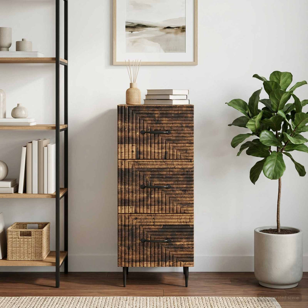 Skuffeskab Gammelt træ 33 x 34,5 x 89,5 cm Konstrueret træ
