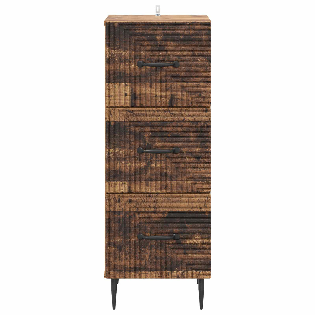Skuffeskab Gammelt træ 33 x 34,5 x 89,5 cm Konstrueret træ